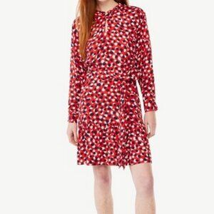 Free Assemby Belted Tiered Short Dress in Goji Berry - Size L